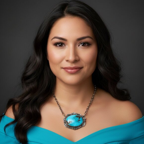 Bold Beauty: Gilbert Tom Navajo Sterling Silver & Turquoise Statement Necklace - Picture 1 of 10